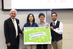 Winners of the grand prize earning the title of “Best Sustainability Ambassadors”: Mok Yi Ting, Rachel and So Hoi Lam, Brian from HKCCCU Logos Academy