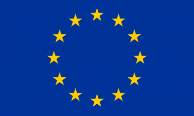 歐盟的旗幟，十二顆星星象徵歐洲各民族之間團結和諧。